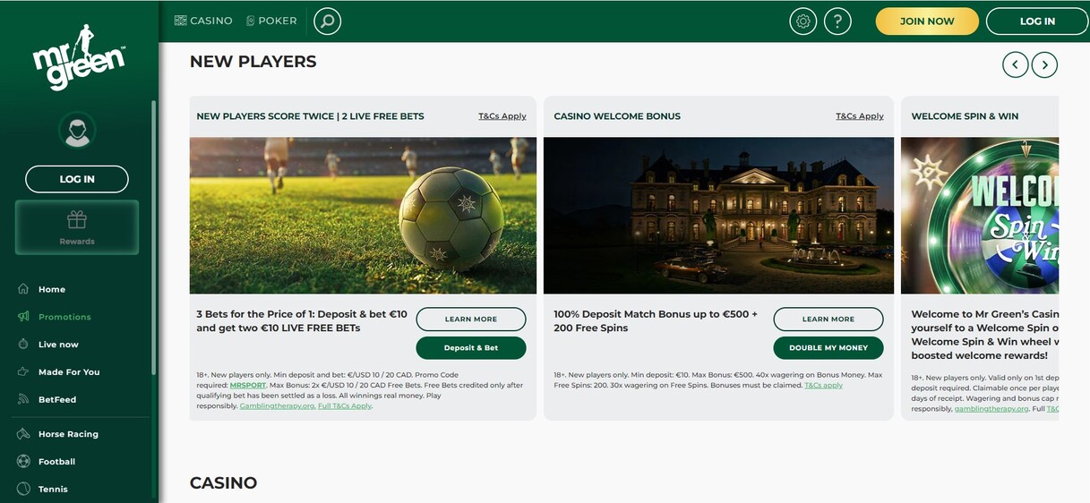 Mr green Sports Promotions Ireland pc