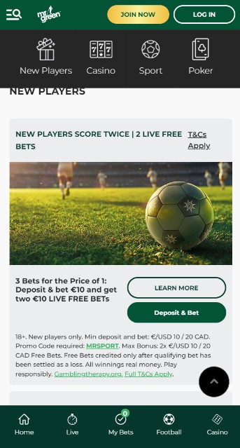 Mr green Sports Promotions Ireland