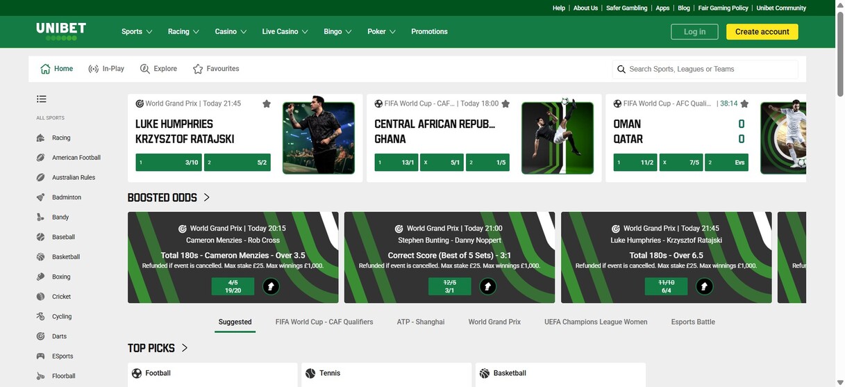 Unibet Homepage Ireland Sports