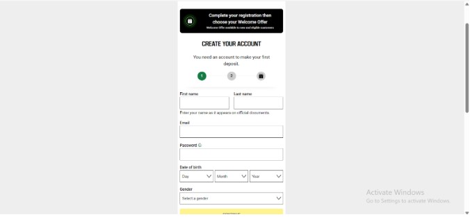 Unibet Registration Ireland Step2