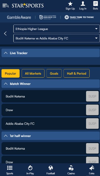 Starsports Sportsbook Ireland Live betting