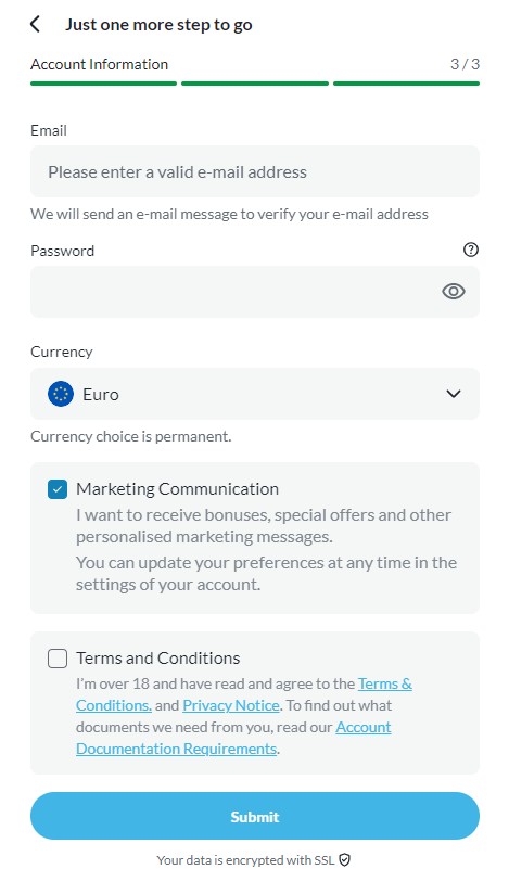 BEtvictor Ireland Login Step3