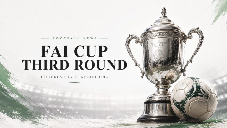 FAI Cup Third Round cover image featuring the FAI Cup trophy and a football, illustrating fixtures, TV coverage and predictions.