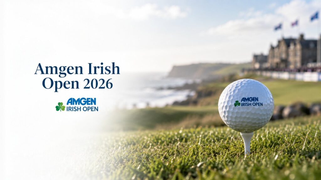 Amgen Irish Open 2026 golf ball on a tee
