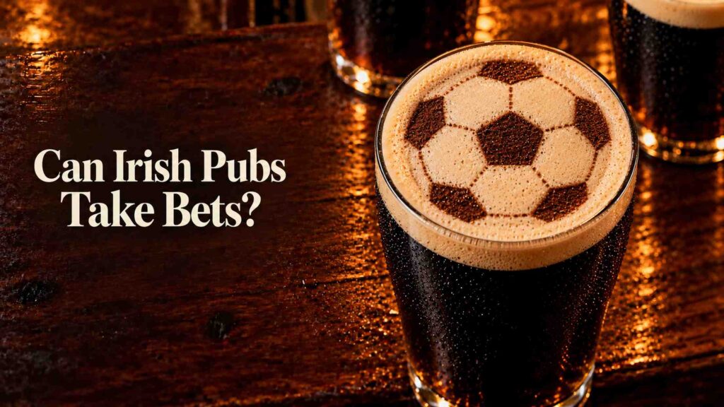 Football design in the creamy foam Ireland Pub