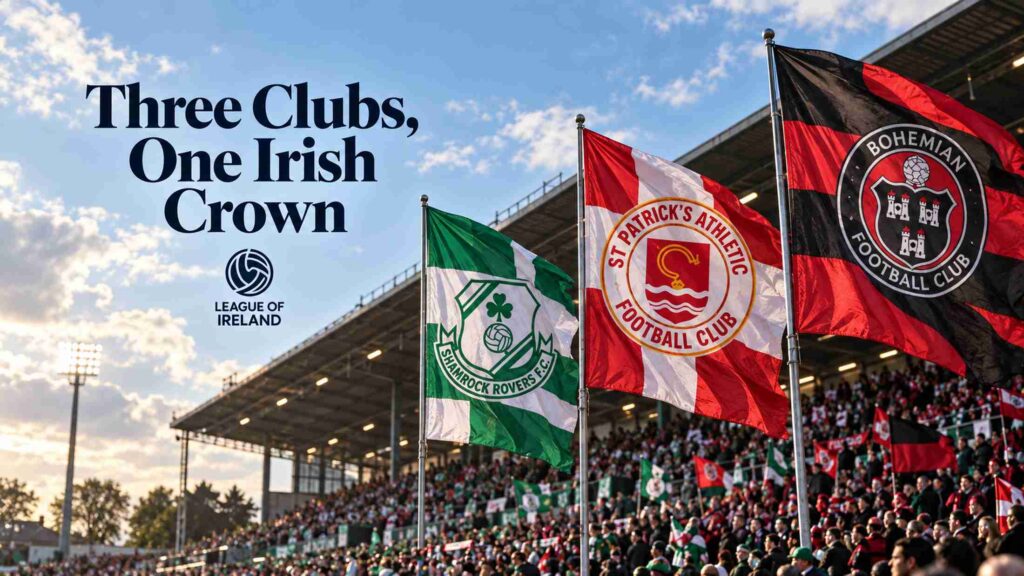 Shamrock Rovers, St Patrick’s Athletic and Bohemians flags