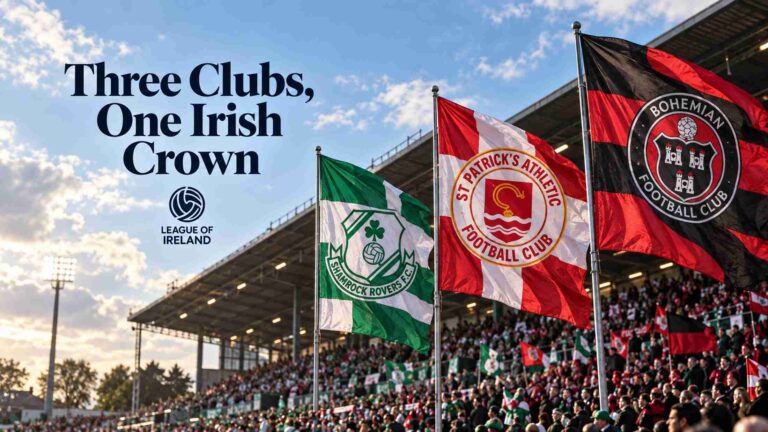 Shamrock Rovers, St Patrick’s Athletic and Bohemians flags