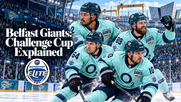Jaeden Martin, Ciaran Long, David Goodwin and Scott Conway in Belfast Giants Challenge Cup