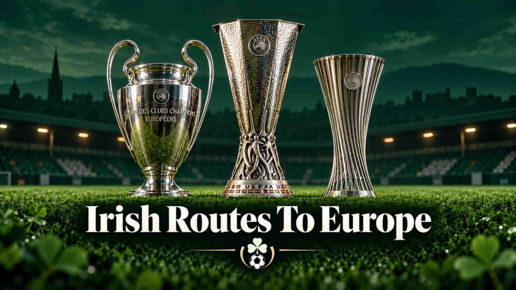 UEFA Champions League, Europa League and Conference League League of Ireland qualification for Europe.