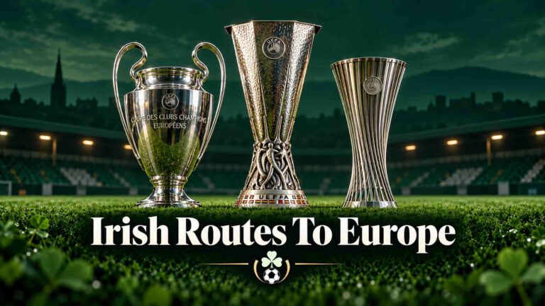 UEFA Champions League, Europa League and Conference League League of Ireland qualification for Europe.
