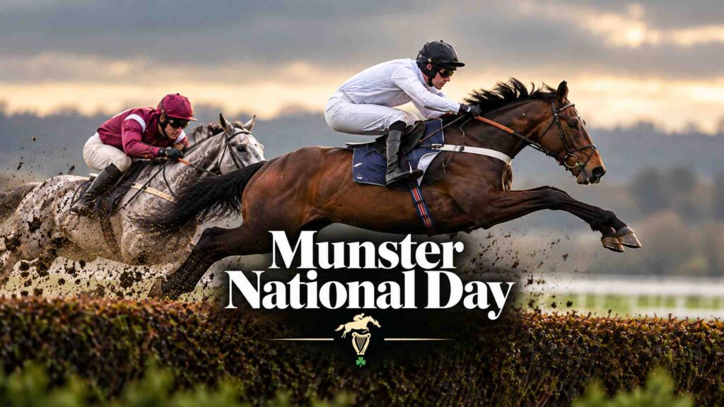 Horses and Jockeys racing at Munster National Day