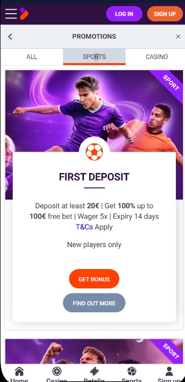 Tonybet Ireland Promotions Sports Mobile